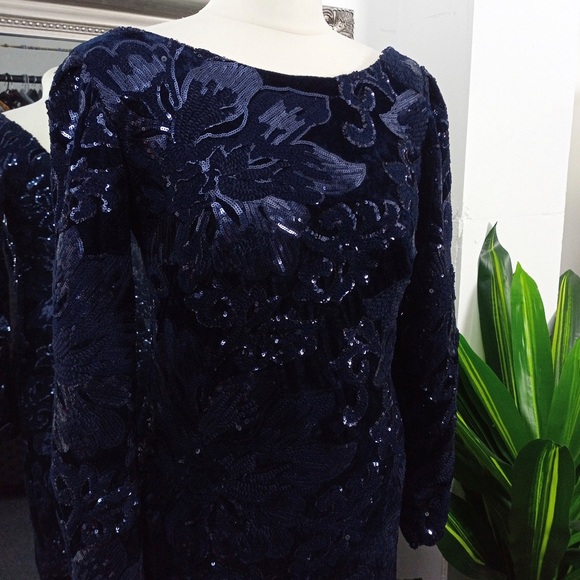 Blue Dress  Sequin Dress  Sequinned Dress  Beaded Dress  Embellished Dress - Picture 6 of 9